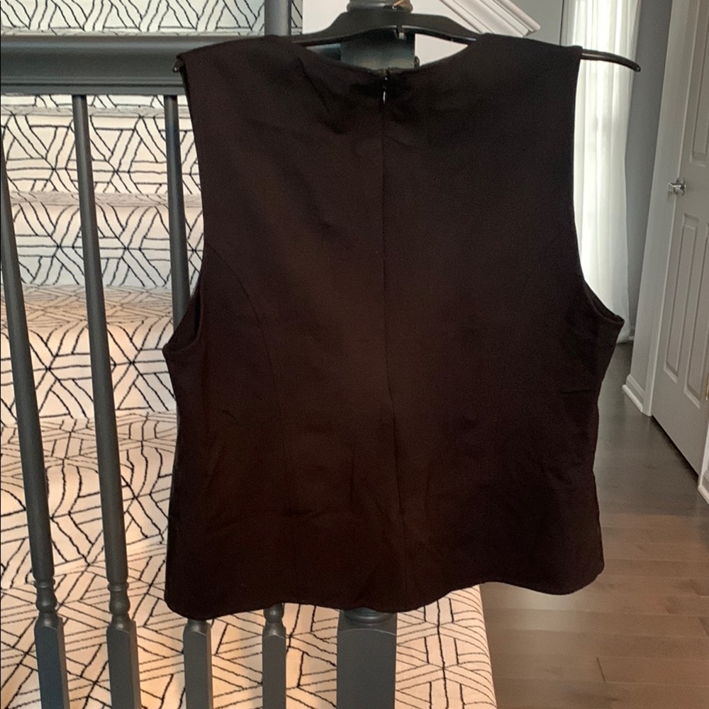 Vince Camuto Black Leather Top - Picture 4 of 8